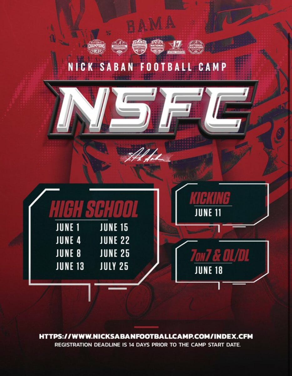 Nick Saban Football Camp!